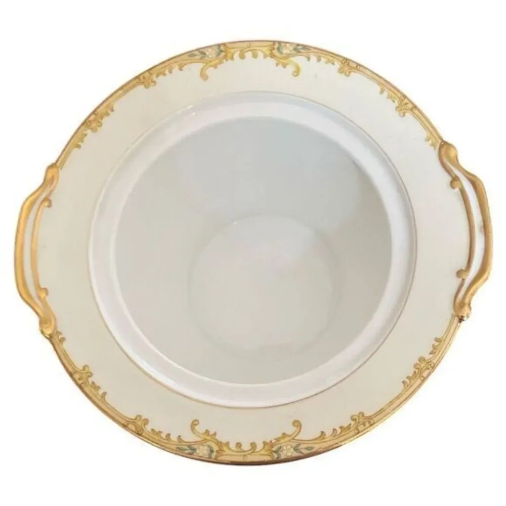 Noritake  N183 Sugar Bowl With Lid Yellow Border Floral Sprays Gold‎ Trim Japan